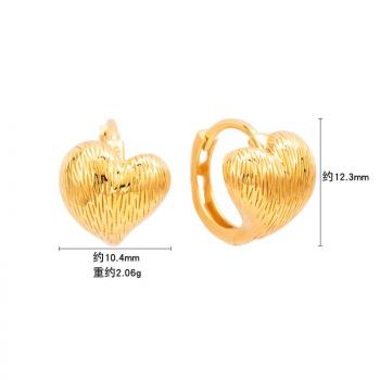925纯银拉丝爱心耳饰小众百搭复古气质饰品