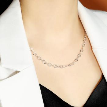  S925纯银十字型女款项链时尚简约高级感项饰