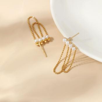 S925純银高级珍珠耳饰气质流苏耳钉